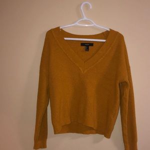 yellow long sleeve v neck